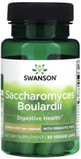 Swanson Saccharomyces Boulardii probiotika s prebiotiky 30 rostlinných kapslí