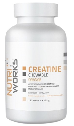 NutriWorks Creatine Chewable 120 žvýkacích tablet - pomeranč
