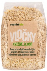 Country Life Vločky ovesné jemné 500 g VÝPRODEJ (POŠK. OBAL)