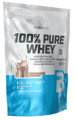 BioTechUSA 100% Pure Whey 400 g - vanilka bourbon VÝPRODEJ (POŠK.OBAL)