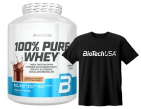 BioTechUSA 100% Pure Whey 2270 g - black biscuit + BioTechUSA Unisex Triko Černé ZDARMA