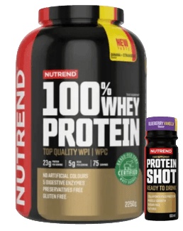 Nutrend 100% Whey Protein 2250 g - pistácie + Nutrend Protein Shot 60 ml ZDARMA