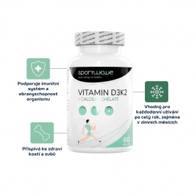 Sportwave Vitamin D3K2 + Calcium Chelate 60 kapslí