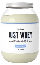 GymBeam Protein Just Whey 1000 g - bílá čokoláda/kokos VÝPRODEJ (POŠK.OBAL)