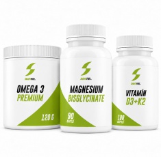 SmartFuel Balíček Bestseller (Magnesium bisglycinate, Omega 3 a vitamin D3 + K2)