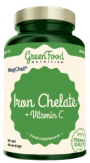 GreenFood Iron Chelate (železo chelát) + Vitamin C 90 kapslí