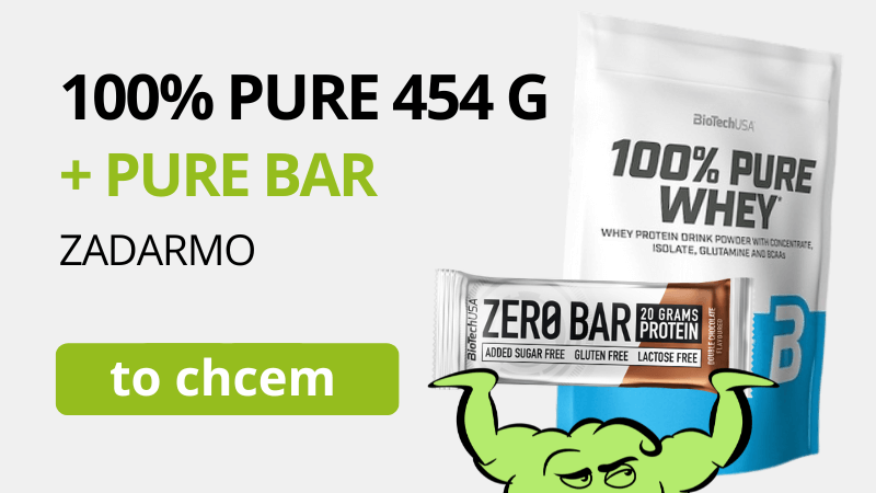 BioTechUSA 100% Pure Whey 454 g + pure bar Zdars