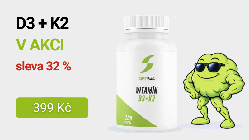 SmartFuel Vitamin D3 + K2 (D3 5000 IU / K2 jako MK-7) 100 kapslí 399 Kč