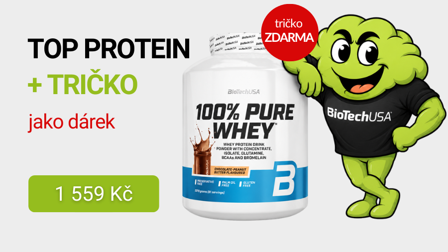 BioTechUSA 100% Pure Whey 2000-2270 g + BioTechUSA Unisex Triko Černé ZDARMA