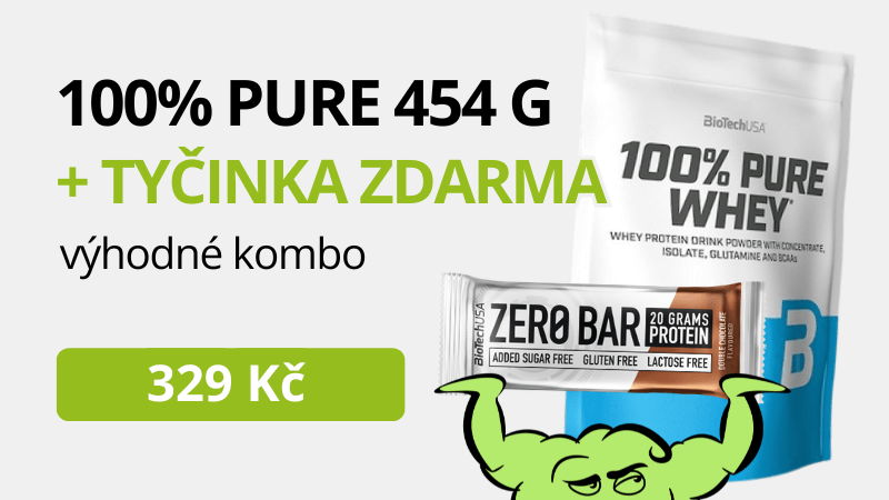 BioTechUSA 100% Pure Whey 454 g + Zero bar ZDARMA