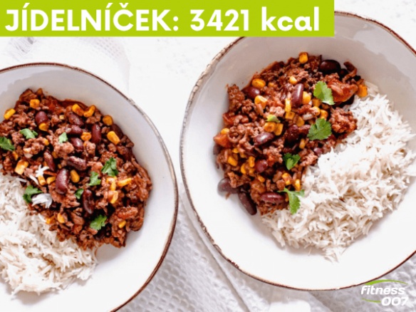 Vzorový jídelníček do krabičky 3421 Kcal | Nabírání svalové hmoty